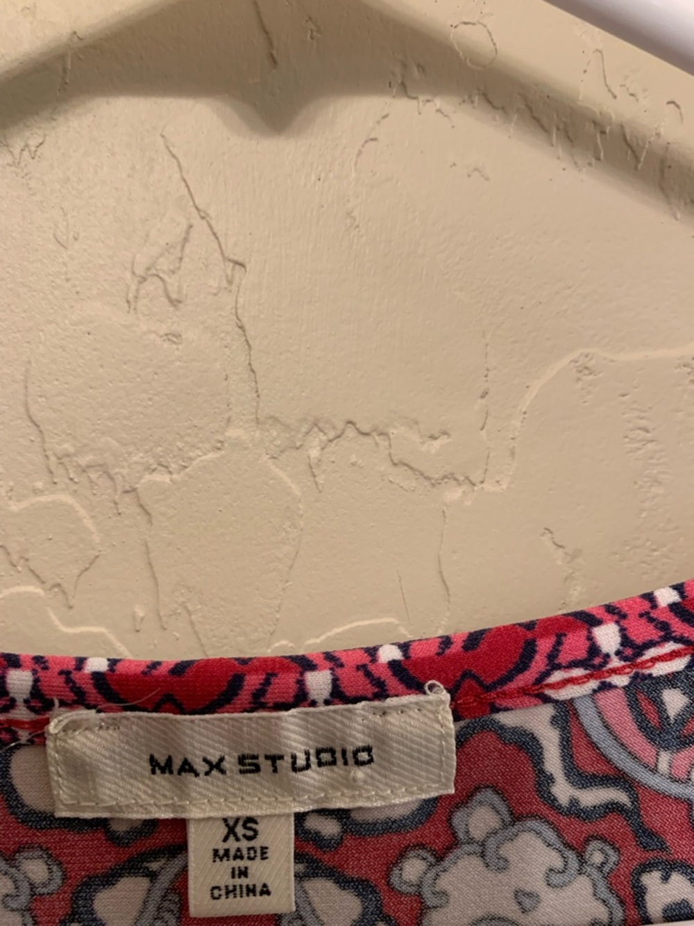 Max Studio Pink and Red Paisley Knit Tank Top